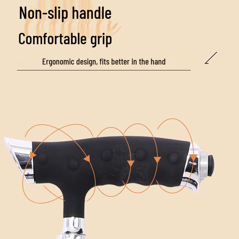 Lightweight Multi-Functional Cane Stool with Anti-Slip Grip & Light for Elderly