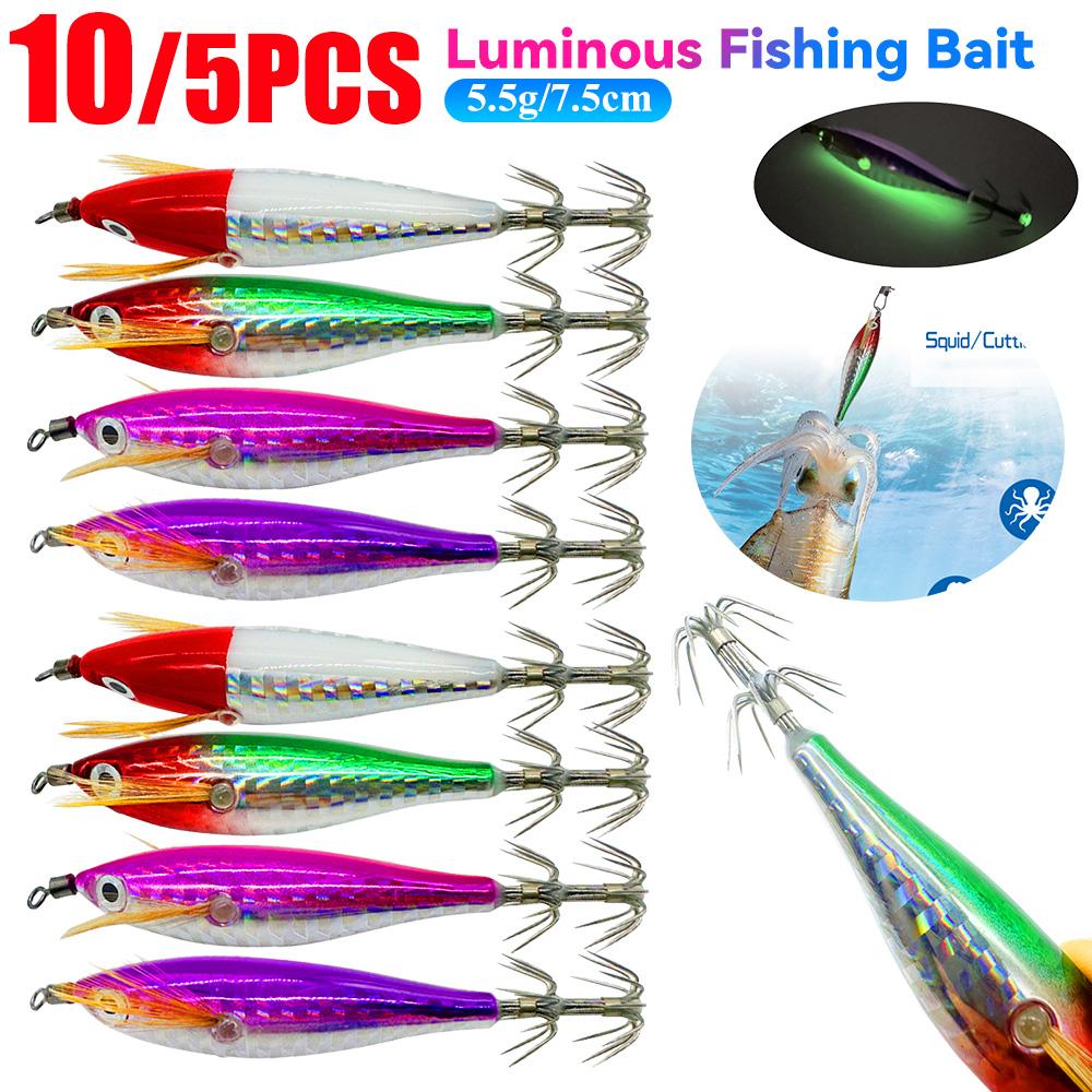 Luminous Fishing Bait Octopus Cuttlefish Fishing Bait Simulation Squid Hook Lure Hook Fishing Tackles Fishing Lures for Fishing