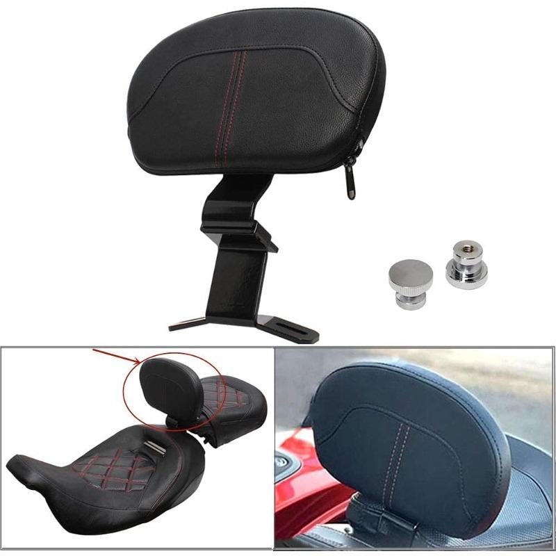 Leather Motorcycle Backrest Cushion Seat Back Rest Driver Rider for Harley Touring CVO Electra Road Street Glide Road King 09 22