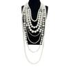 Trendy Geometric Design 7 Layer Pearls Chain Statement Jewelry Set Vintage Fashion Pears Jewelry Suitable For All Season