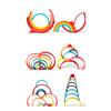 Holzbausteine Regenbogenförmiger Halbbogen Bunte Minion-Spielzeuge für frühkindliche Bildung Farberkennung Souptoys