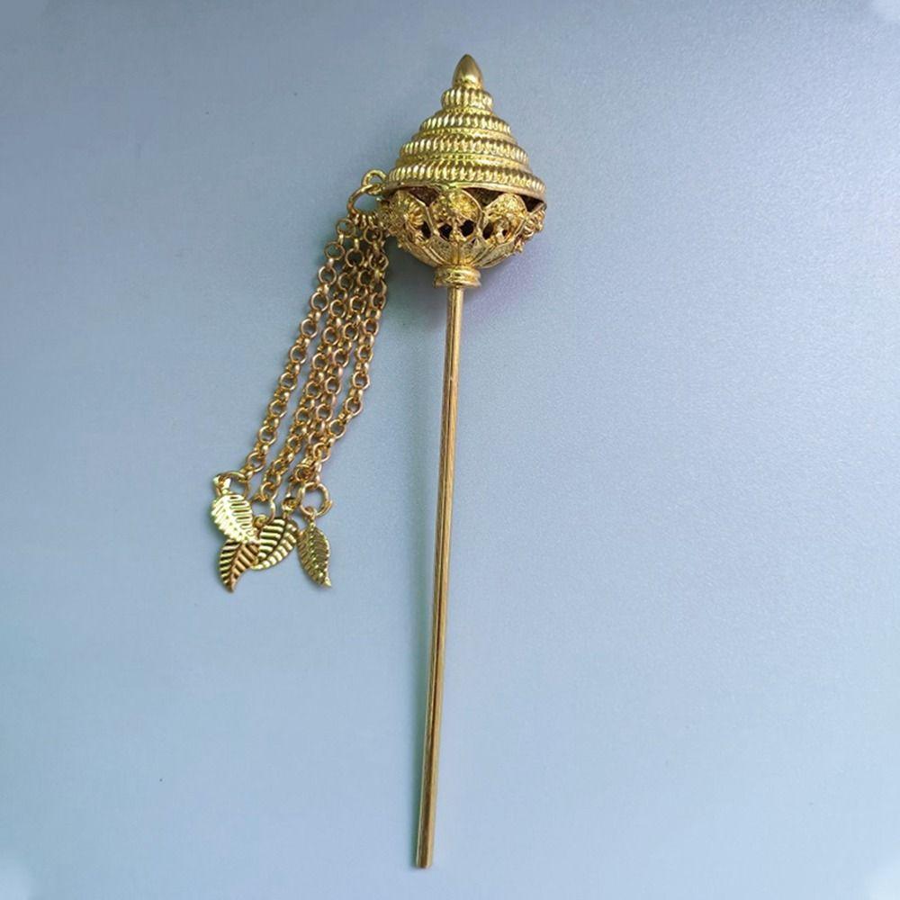 

Costume Accessories Pagoda Thai Headdress Ancient Style Headwear Tassels Hairpin Metal Hair Sticks A