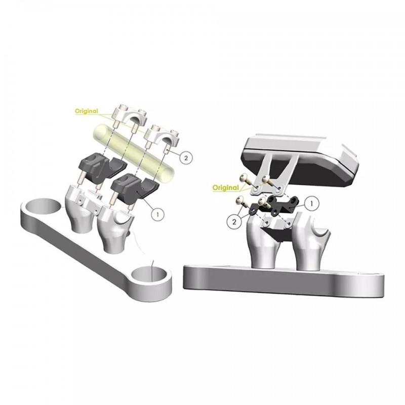 Yamaha MTO7 Handlebar Riser Spacer Kit Motorcycle Steering Stem Height Adjustment Black