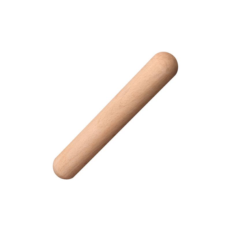 Beech Wood Rolling Pin: Solid Dough Roller for Baking & Dumplings Natural Wood Color