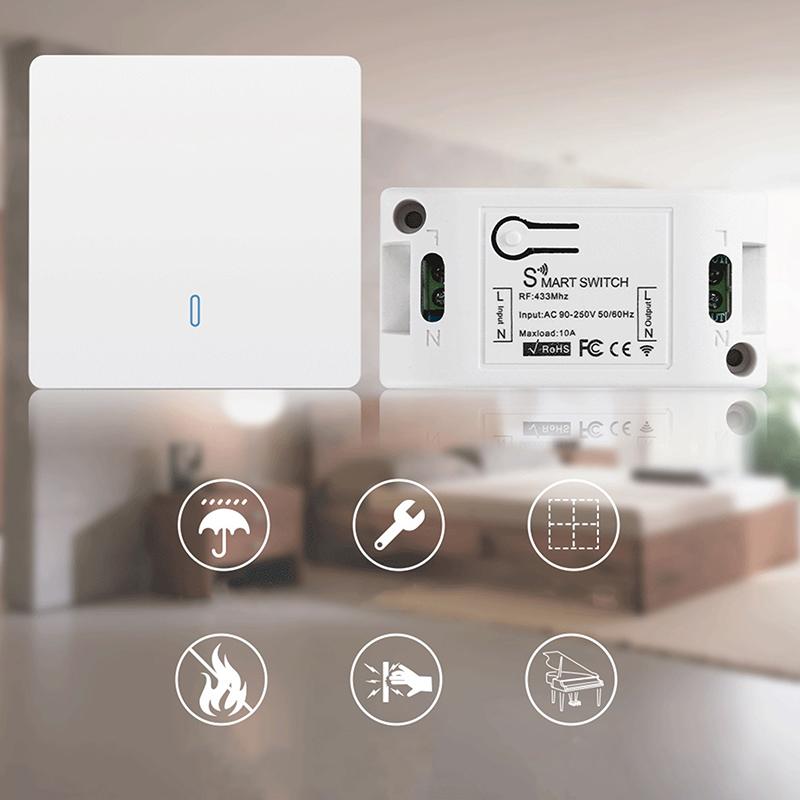 Wireless Wall Switch Panel Transmitter Safety Switch Relay Ac Light Lamp