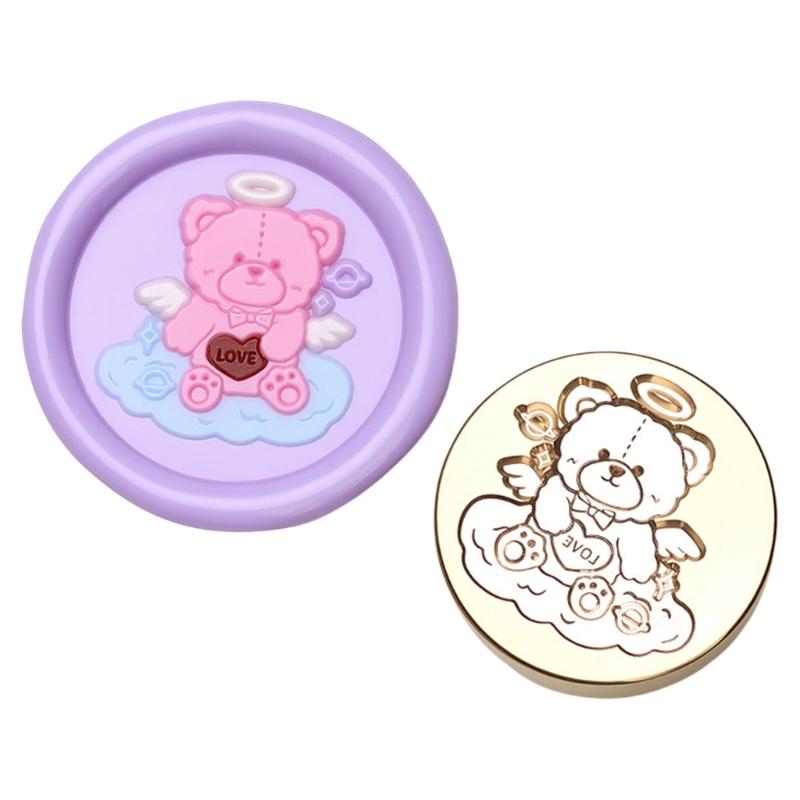 Vintage Seal Stamp Head Small Bear Animal Seal Stamp for Seal Envelope Card Party Invitation Packaging Christmas Wedding