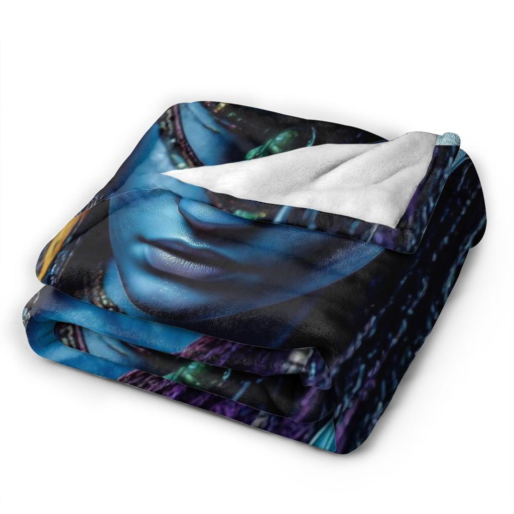 Avatars Blue Na'vi Neytiri Poster Bedding Throws Soft Comfy Blanket For Couch Chair Plane Travel Flannel Bedspread Bed Cover