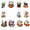 Pumpkin Cat Witch Ghost Pendant Decoration Colorful Window Hanging Decoration  Balcony