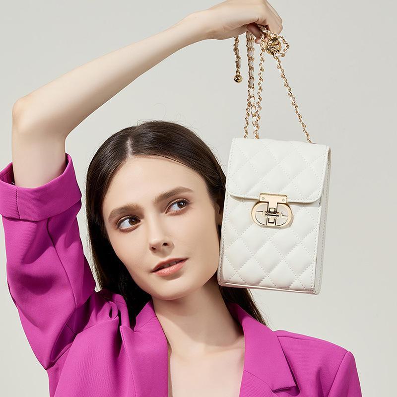 2024 Women's Genuine Leather Mini Crossbody Bag - Stylish Summer Chain Bag