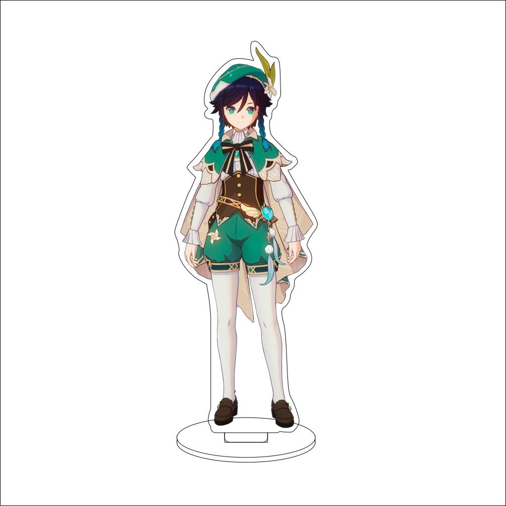 16CM Anime Genshin Impact Cosplay Acrylic Stand Ornaments Aether/Lumine/Paimon/Asmoday/Ronova  Figure Stand Halloween Gift