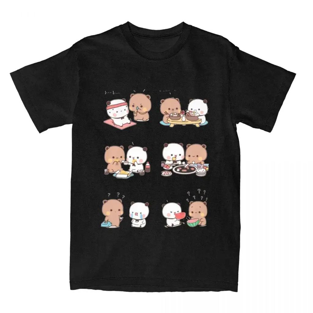 Anime Cartoon Panda Bear Bubu and Dudu T Shirt Kawaii Graphic Printed T Shirt Fashion Crew Neck Plus Size T Shirt Women