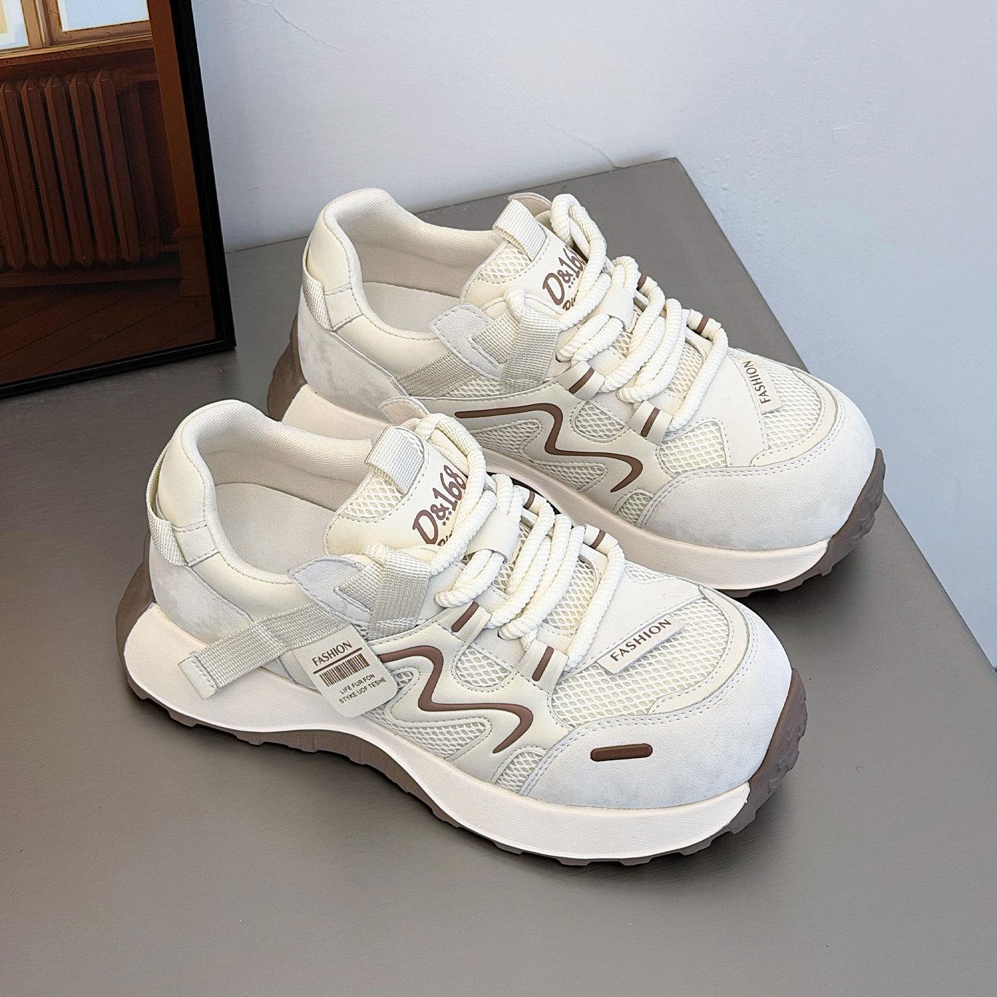 Platform dad shoes women s lightweight non-slip leather German training shoes spring new casual sports shoes women 35