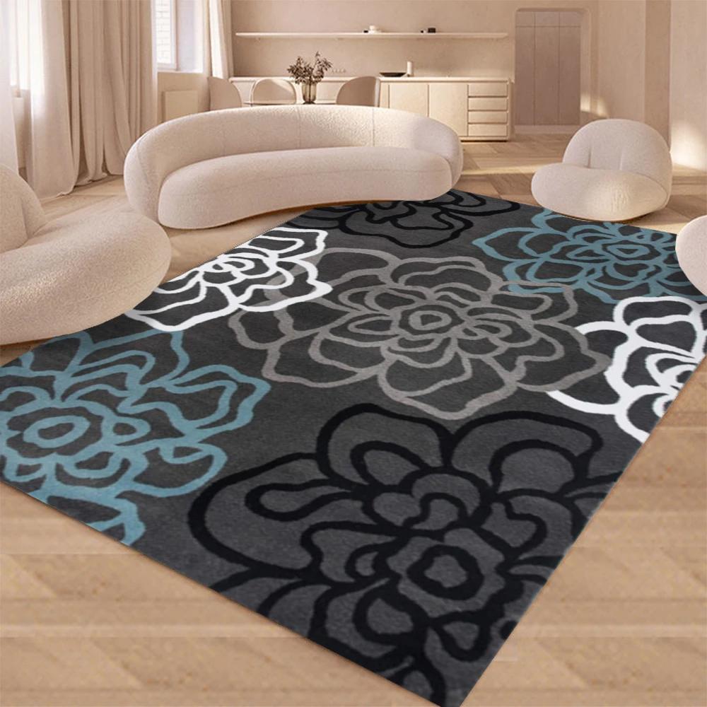 

Розовый ковер с цветочным и лиственным узором, нескользящий, для спальни, гостиной, лаунжа, моющийся, коврик для пола, машинная стирка 60*90cm