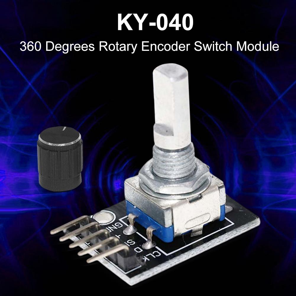 HW-040 360 Degrees Rotary Encoder Switch Module 5V Rotary Encoder Module with Knob Cap Brick Sensor Development Board