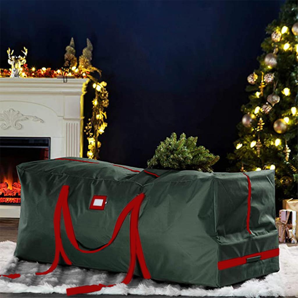 

Premium Rolling Tree Storage Bag 600D Oxford with Wheels & Handles Waterproof Tear Proof Container Duffle Bag for Xmas Holiday зелений