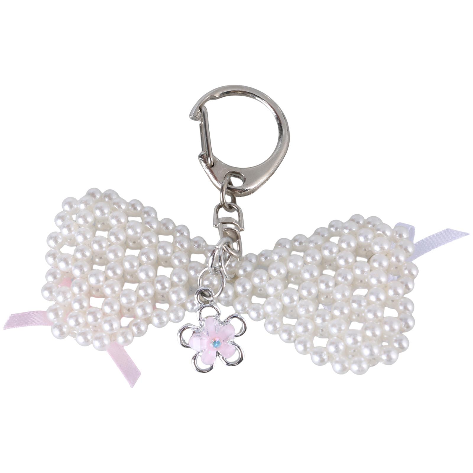 

Цветочный жемчуг бант подвеска брелки милый милый кулон подвески орнамент брелок рюкзак украшение для женщин девочек T1