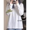 Pure cotton white bottoming shirt men's and women's spring casual simple and versatile long-sleeved shirt with top
