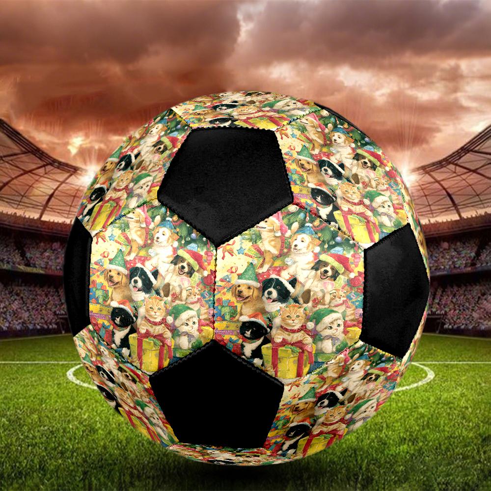 Christmas Dog Theme Size 5 Soccer Ball, Suitable for Both Indoor and Outdoor Matches, a Gift Suitable for Everyone.