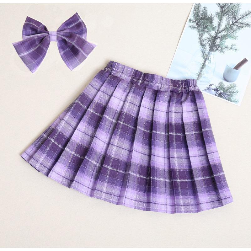 Summer JK Plaid Skirt Girls' Half Length Skirt High Waist Mid Size Children's Versatile and Fashionable Short Skirt