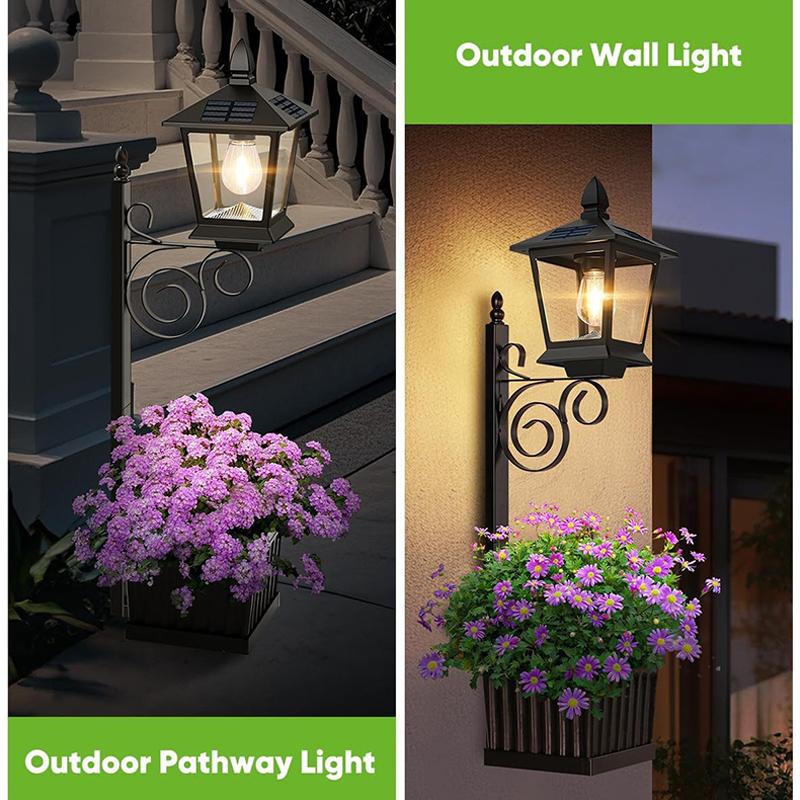 2in1 Solar Light Planter Garden Decor Solar Light with Planter Box Solar Planter Lights Outdoor Flower Lamp for Garden Decor