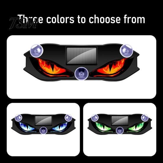 Auto Interior Night Lights Solar Devil Eyes Light for Windshield, Window Warning Sign with Three Smart Modes, Automotive Ambient Lighting Kits
