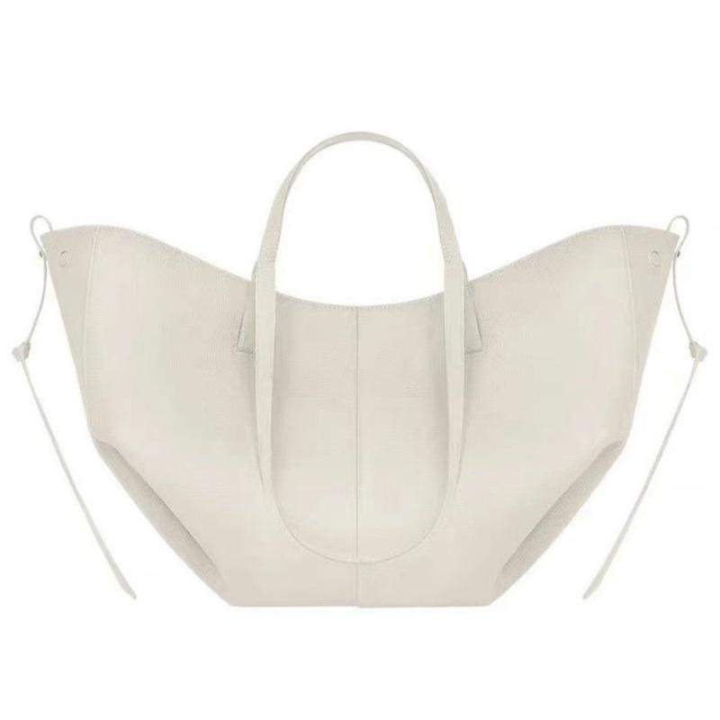 Large Capacity Cowhide Tote Bag Urban Minimalist Style Leather Underarm Bag Versatile Shoulder Crossbody Bag Trendy Bucket Bag