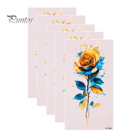 Removable Tattoo Stickers 5 Sheets Butterfly Stickers, Waterproof Temporary Flower Tattoos, Colorful Non-irritating Decals Face Body Tattoos
