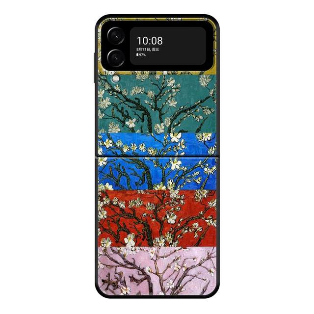 Husă Van Gogh Art Retro Plum Blossom pentru Samsung Galaxy Z Flip 4 Z Flip3 5g Husă pentru Galaxy Z Flip Pc Hard Phone Shell Capa
