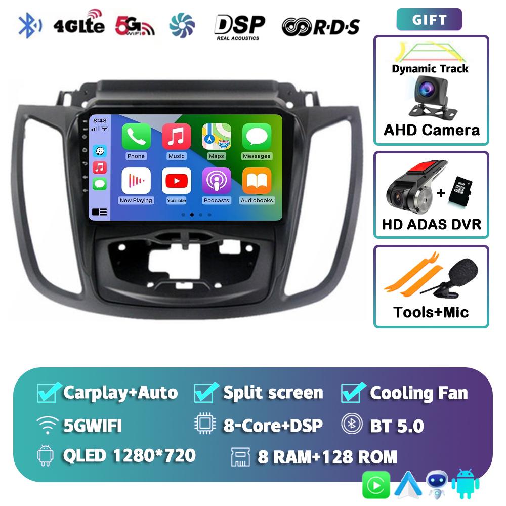 Android 14 Car Radio For Ford Kuga 2 Escape 3 2012 2013 2014 2015 2016 2017 -2019 Stereo Multimedia Player 2din Carplay Auto DSP