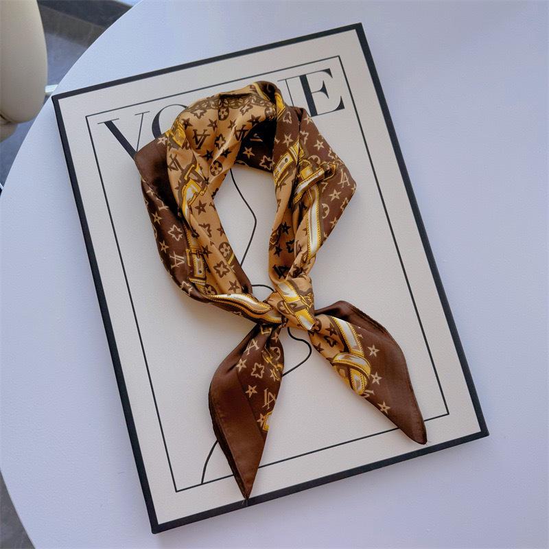 Elegant Korean Style Silk Scarf: 70cm Versatile Thin Square for Women's Neck Protection