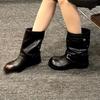 Fashion Designer Women Chelsea Boots Flats Fashion Winter Shoes Goth Dress Ankle Boots Woman 2025 New Casual Motorcycle Botas De Mujer