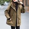Chaqueta cortavientos de talla grande a la moda, abrigo con forro polar grueso para mujer, invierno
