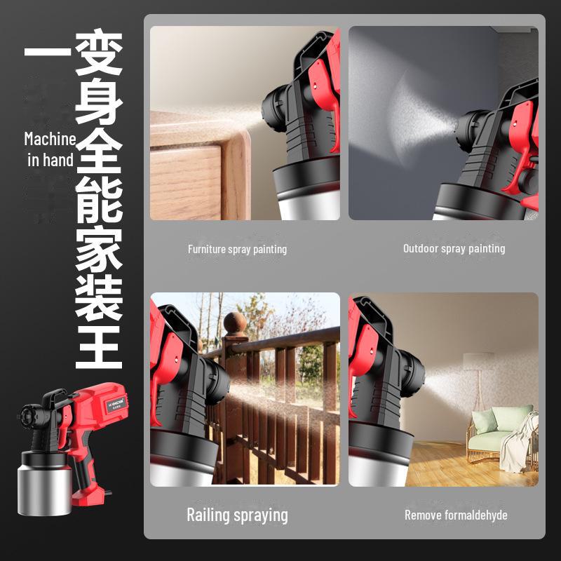 Customizable 110V Rechargeable Electric Paint Sprayer, Lithium Battery-Powered for Home Use.