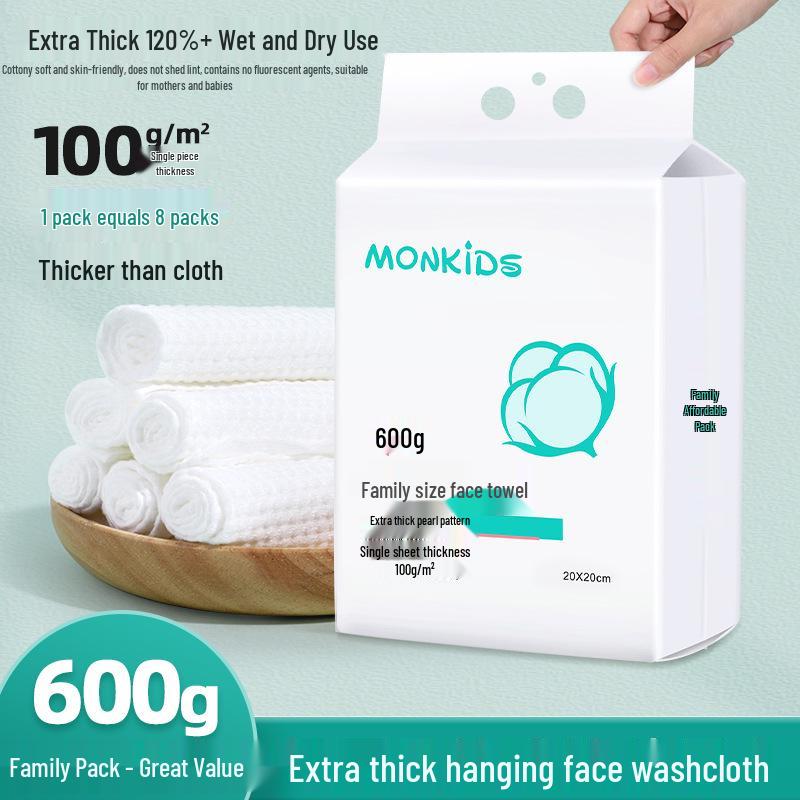Family Pack: Extra Thick 600g Hanging Disposable Face Towels
