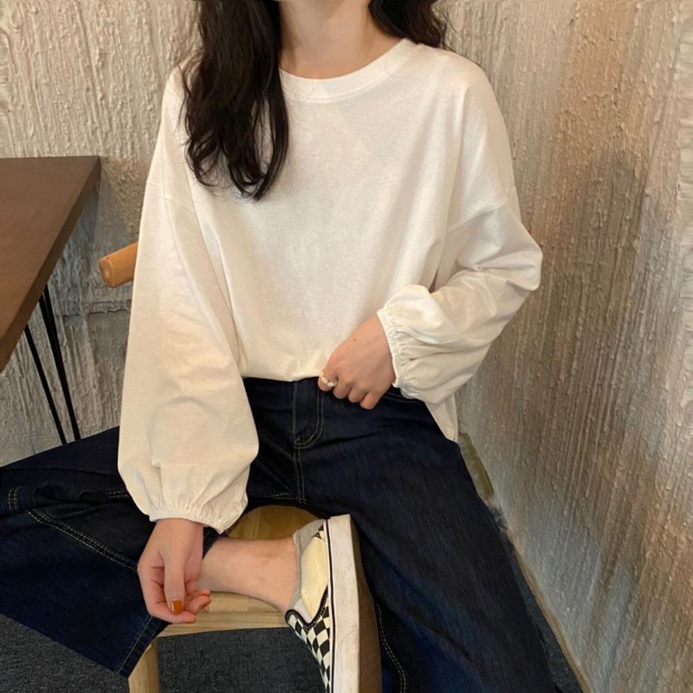 Women's Loose Fitting Pullover Long Sleeved T-shirt for Women