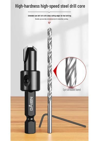 Hex Shank 90° Woodworking Countersink Drill Bit for Pilot Holes and Self-Tapping Screws