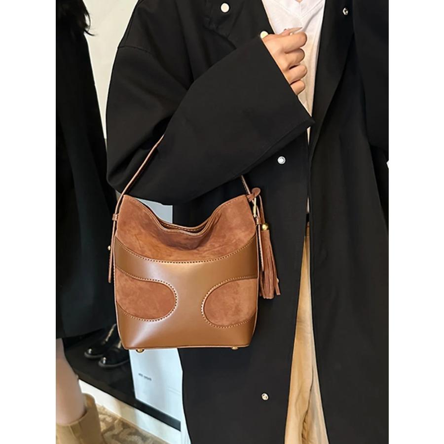 Autumn Brown Women Bucket Bags  New Casual Large Capacity Shoulder Bag Female Fashion Commuter Crossbody Bag