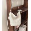 First Layer Cowhide Hand Woven Bag, New Light Retro Vacation Style Single Shoulder Bucket Bag, Women's Genuine Leather Crossbody Bag