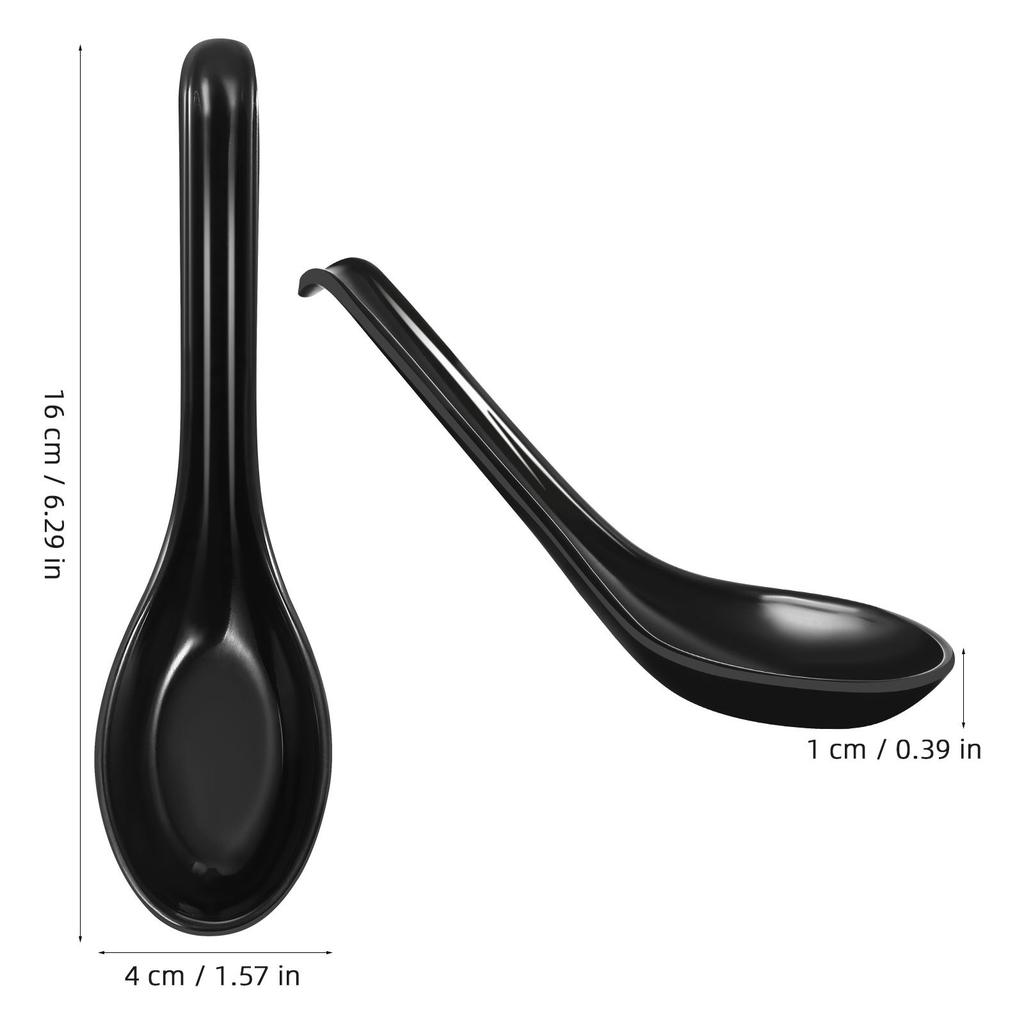 6pcs Plastic Soup Spoon Black Japanese Style Tableware For Camping Cooking Stirring Mixing Restaurant Spoons Kitchen Bar4