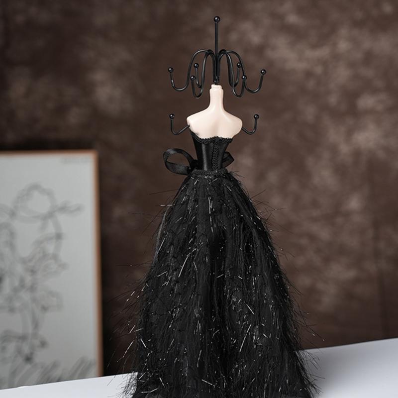 Stilvoller Schmuckständer Stilvoller Schmuckaufsteller Modischer Schmuckorganizer Schwarzer Aufbewahrungsständer