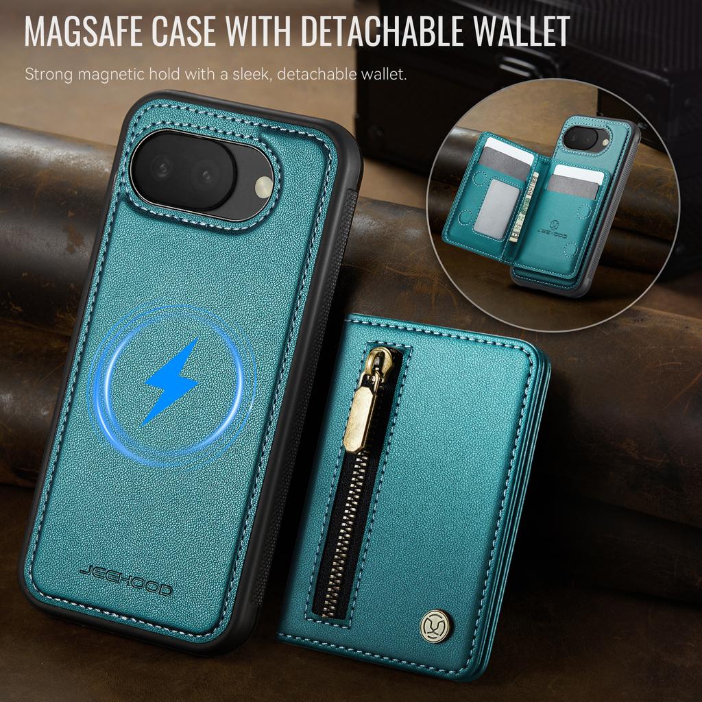 2 in 1 Detachable Magnetic Cards Solt Wallet Leather Case for Google Pixel 10 Pro XL 9A 9 8 8A 7A 7 Shockproof RFID Stand Cover