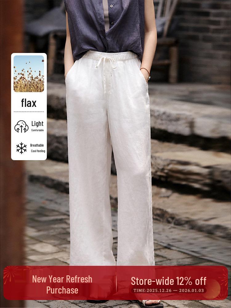 Natural Breath Linen Straight-Leg Pants | Women's Relaxed Commuter Style