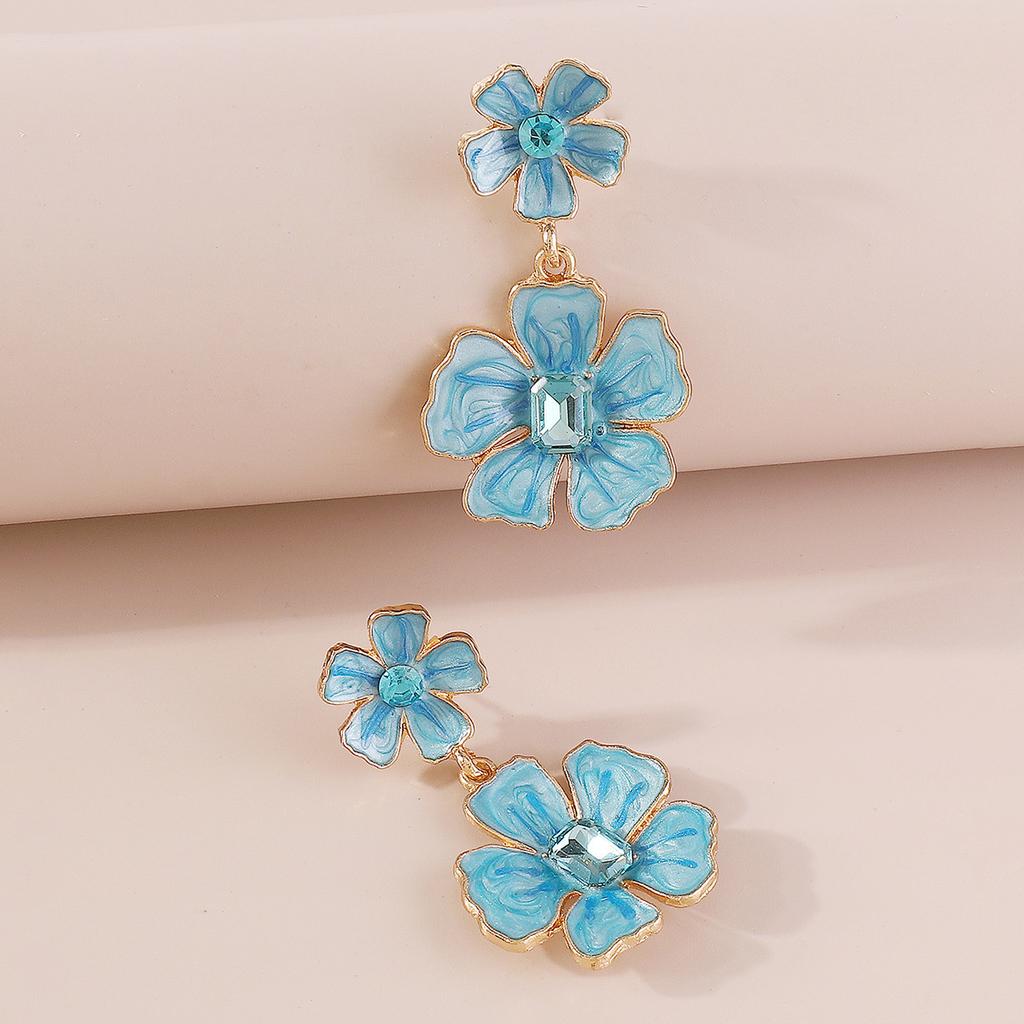 Simplistic and Cute Flower Oil Drop Earrings - Light and Comfortable Accessories