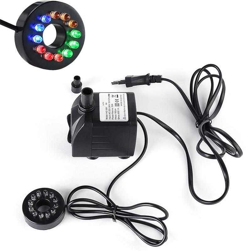 AC 220V 10W 12-light 450L/H Silent Submersible Pump Aquarium Garden Fountain Aquarium Fish Pond Rockery Filter Circulating Pump