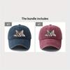 Adjustable Vintage Baseball Cap Featuring a Printed Cartoon Cat Design Perfect for Outdoor Activities Like Travel Camping And