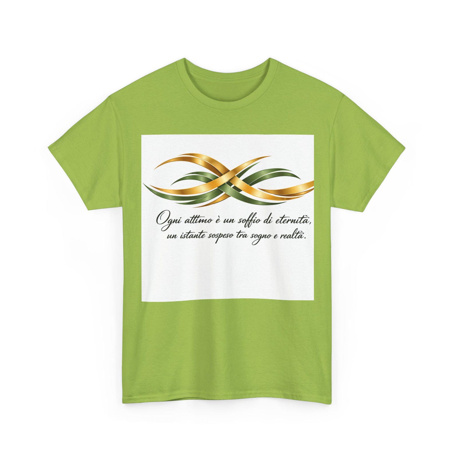 Italian Script with Golden Olive Ribbon T-Shirt | Inspirational Quote Tee 3XL