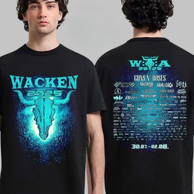 Sällsynt Wacken Open Air 2025 Festival Från 30 Juli Till 2 Augusti 2025 I Schleswig-Holstein Tyskland Roses Tvåsidig T-shirt