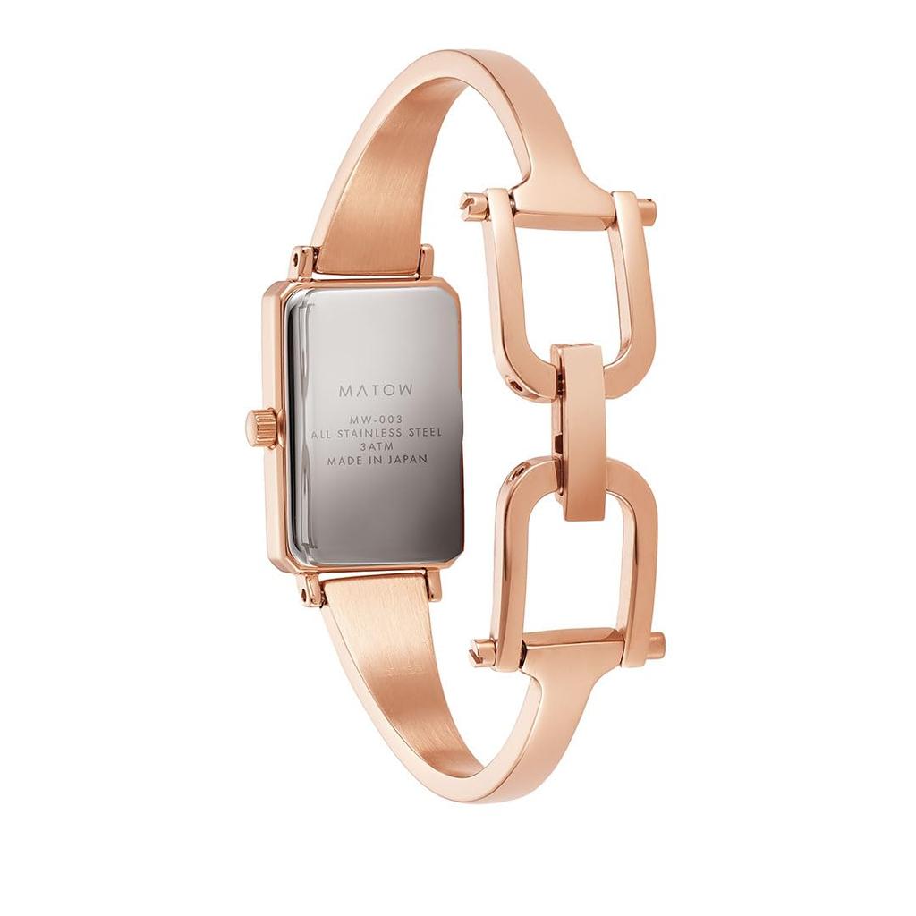 Authorized Distributor [MATOW] Matow Watch Women's Tsuki Gekka Square Rose Gold Cream Mw003001