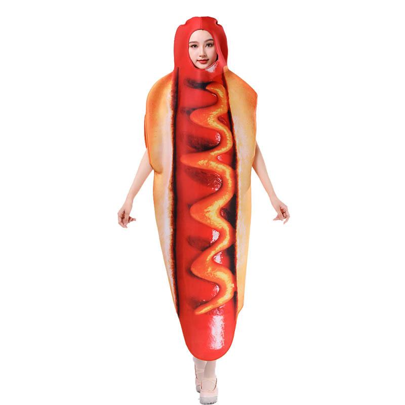 

Хэллоуин веселье смешная еда ветчина хот-дог слип мероприятие вечеринка сценический костюм One Size