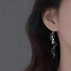 925 Sterling Silver Wave Line Stud Earrings for Women - Elegant Summer Design 2022